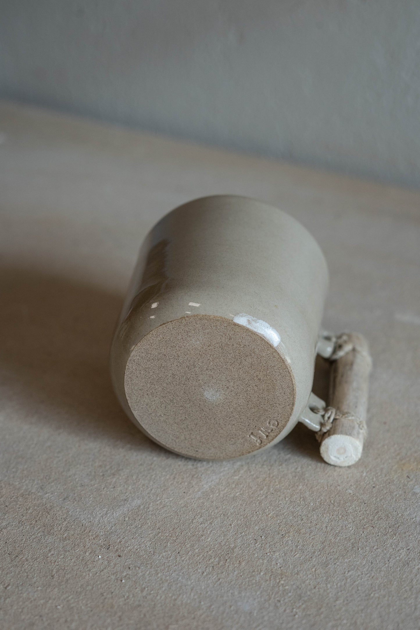 Mug in Sand + driftwood handle