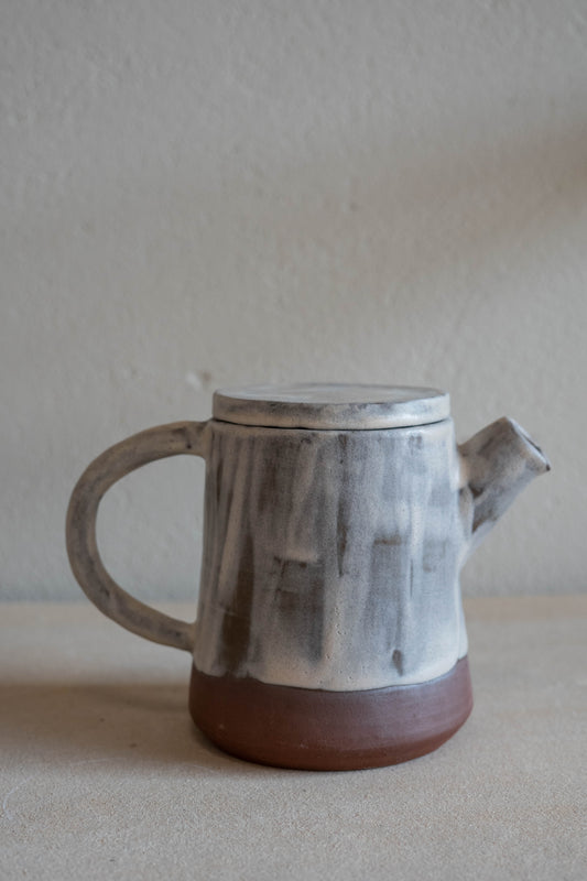 Teapot in stripy beige