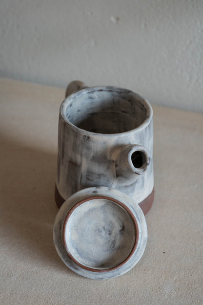 Teapot in stripy beige