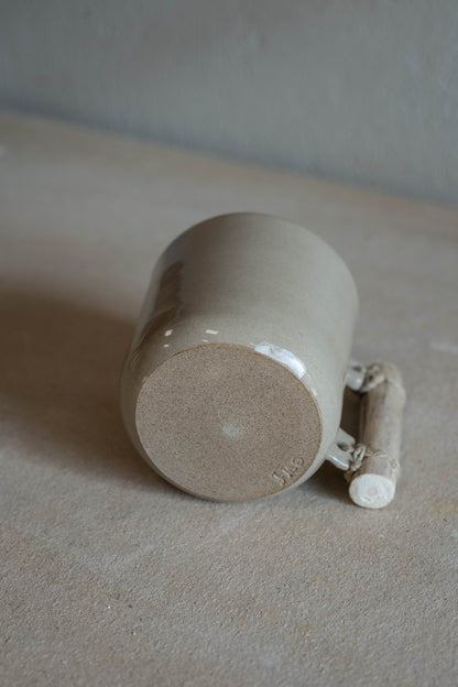 Mug in Sand + driftwood handle